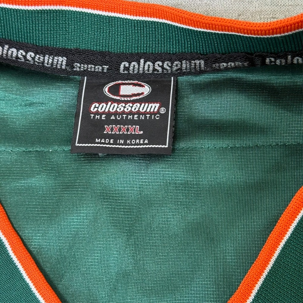 Vintage Rare Miami Hurricanes #32 Men's 4XL Colosseum Football Jersey Green NCAA - Picture 6 of 14
